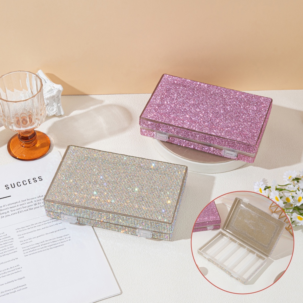 Luxury Skincare Organizer - Luxury Shiny Rhinestone Storage Box Dual