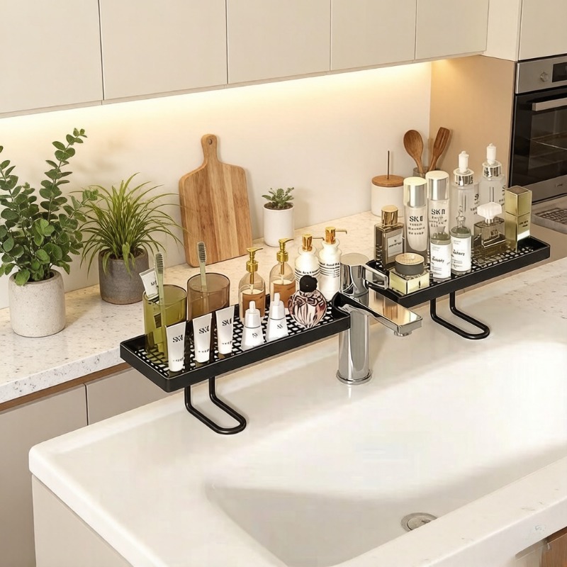 Luxury Skincare Organizer - Luxury Simple Sink Storage Rack, No-Drill