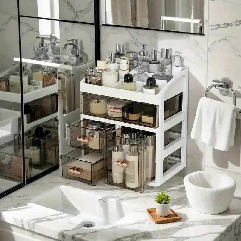 Luxury Skincare Organizer - Cosmetic Storage Box Makeup Case Brush