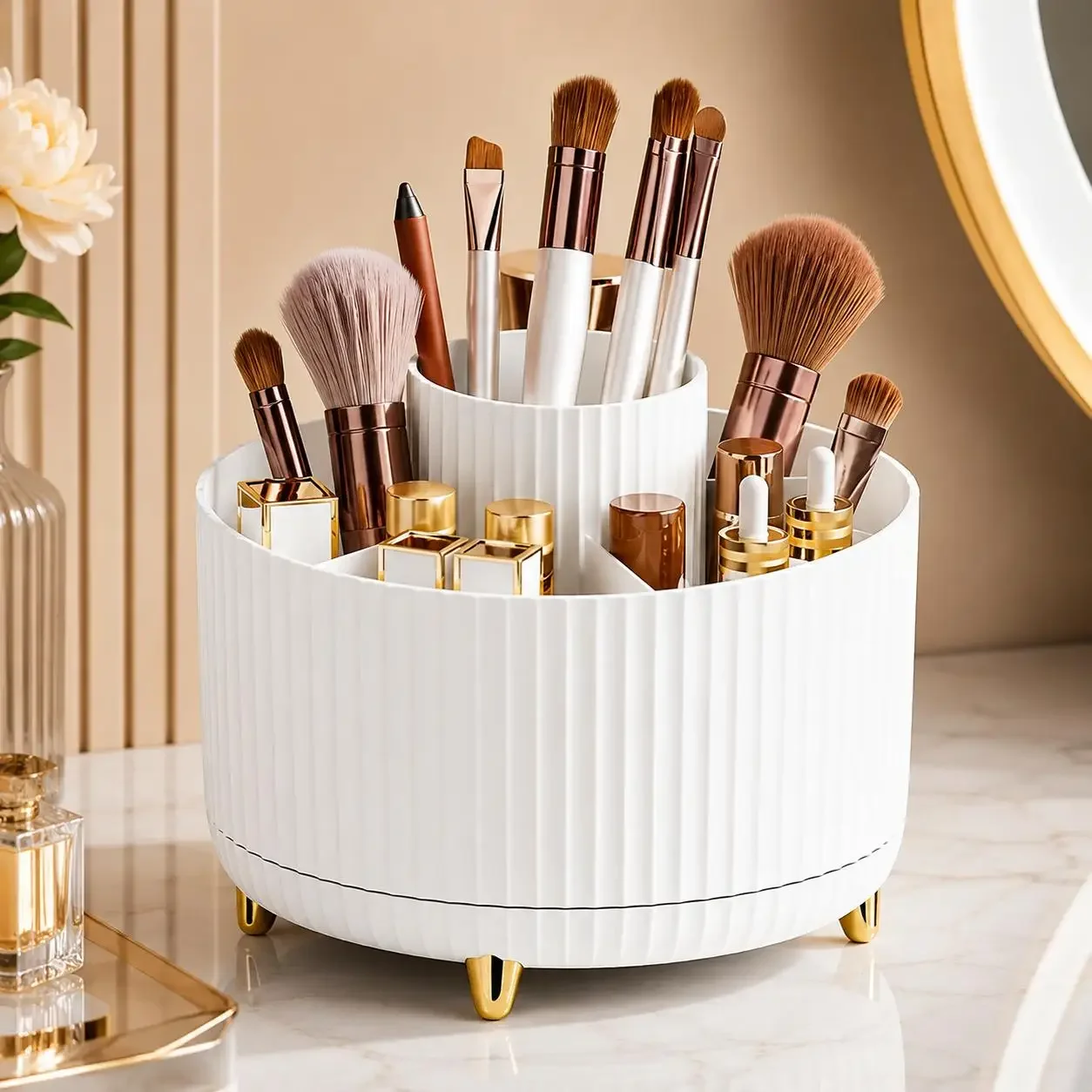 360 Rotating Makeup Organizer  - đánh giá và giá Luxury Skincare Organizer